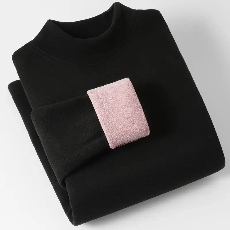 Thermal Wear for Women Long Sleeve Tops Thickened Plus Fleece Warmth Thermal Bottoming Tees Constant Heating Turtleneck Sweater