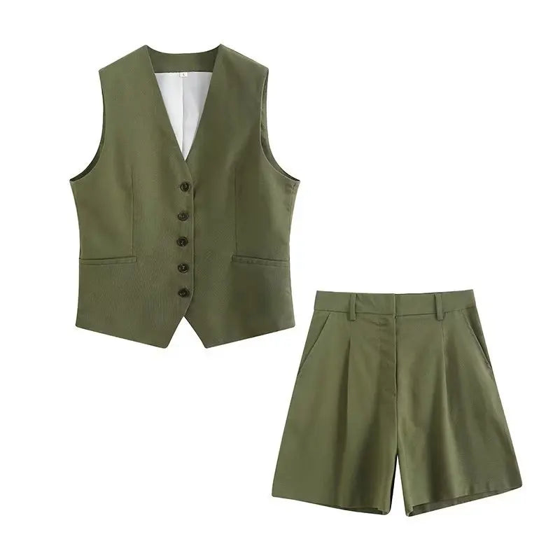 Tailored Vest & Shorts Ensemble