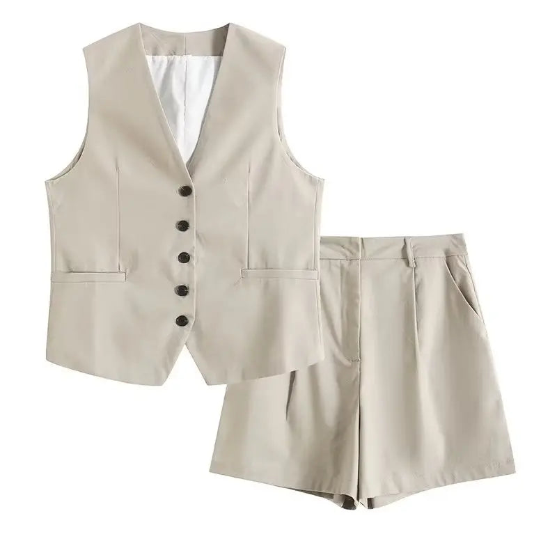 Tailored Vest & Shorts Ensemble