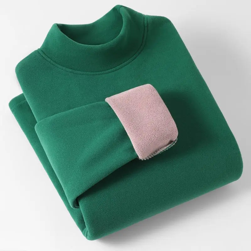 Thermal Wear for Women Long Sleeve Tops Thickened Plus Fleece Warmth Thermal Bottoming Tees Constant Heating Turtleneck Sweater