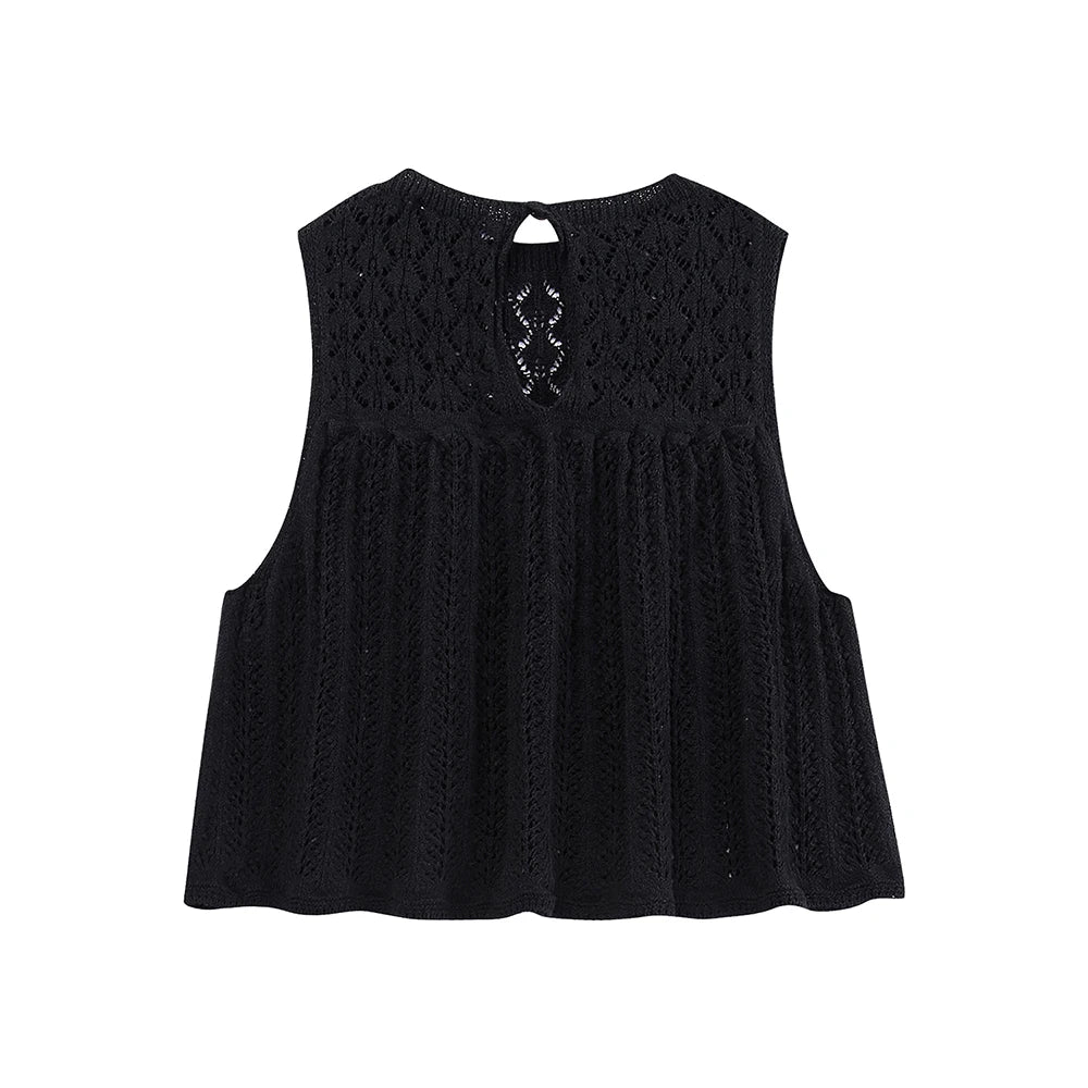 Knit Elegance Sleeveless Top & Skirt Set – Timeless Summer Charm