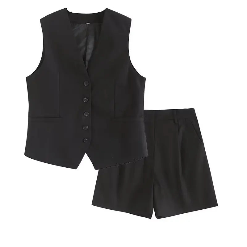 Tailored Vest & Shorts Ensemble