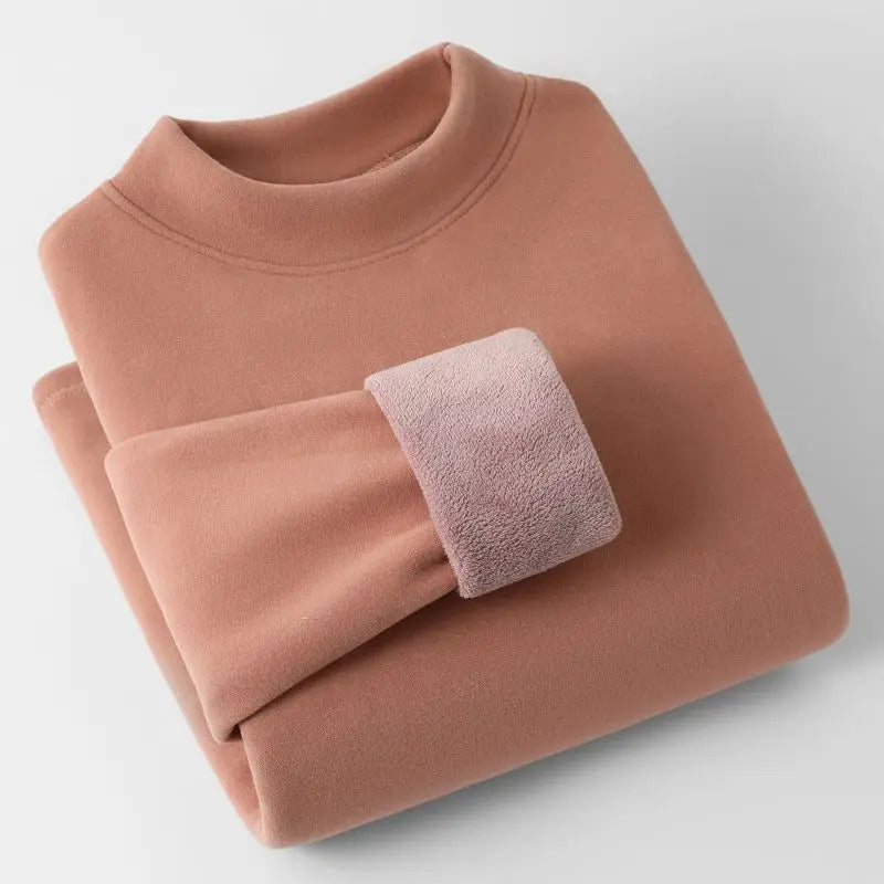 Thermal Wear for Women Long Sleeve Tops Thickened Plus Fleece Warmth Thermal Bottoming Tees Constant Heating Turtleneck Sweater