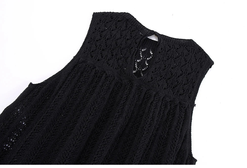 Knit Elegance Sleeveless Top & Skirt Set – Timeless Summer Charm