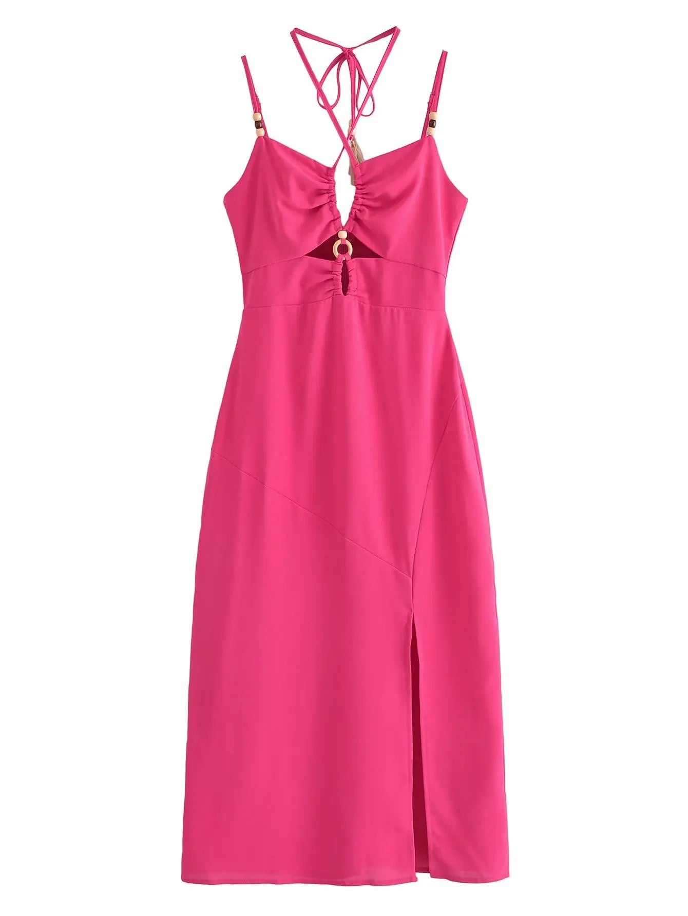 Strappy Maxi Dress with Front Cut-Out