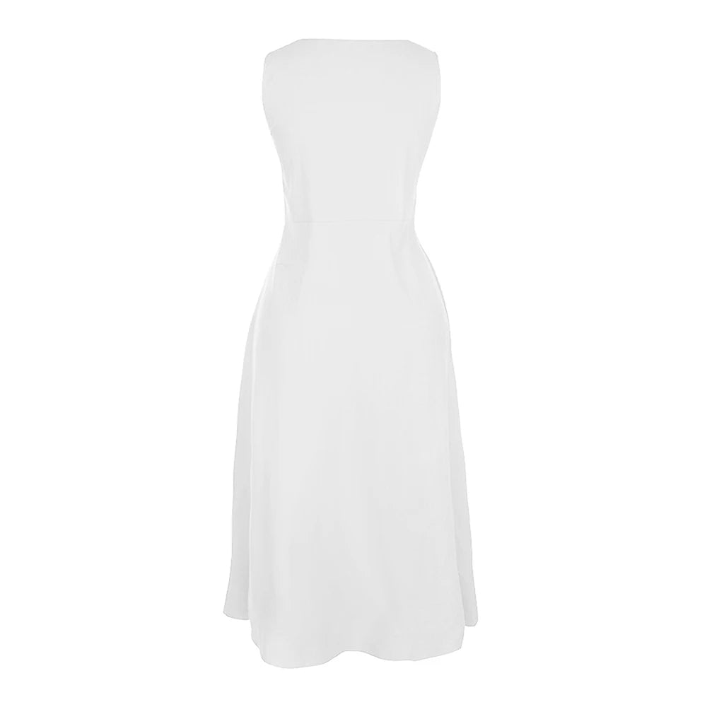 Sleeveless Linen Maxi Dress with Pockets – Vohran