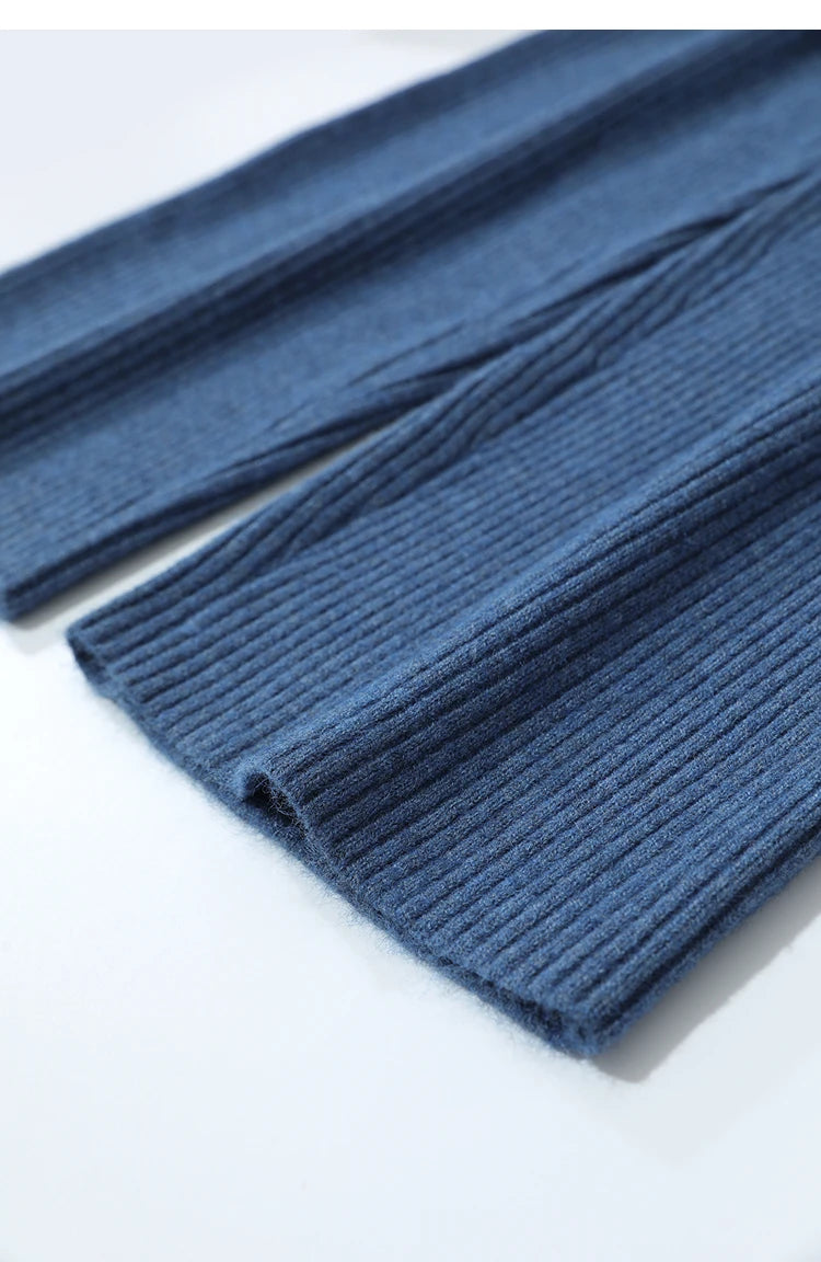 Winter Knit Co-ord Set with Turtleneck Sweater & Wide-Leg Pants