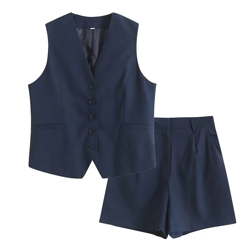 Tailored Vest & Shorts Ensemble