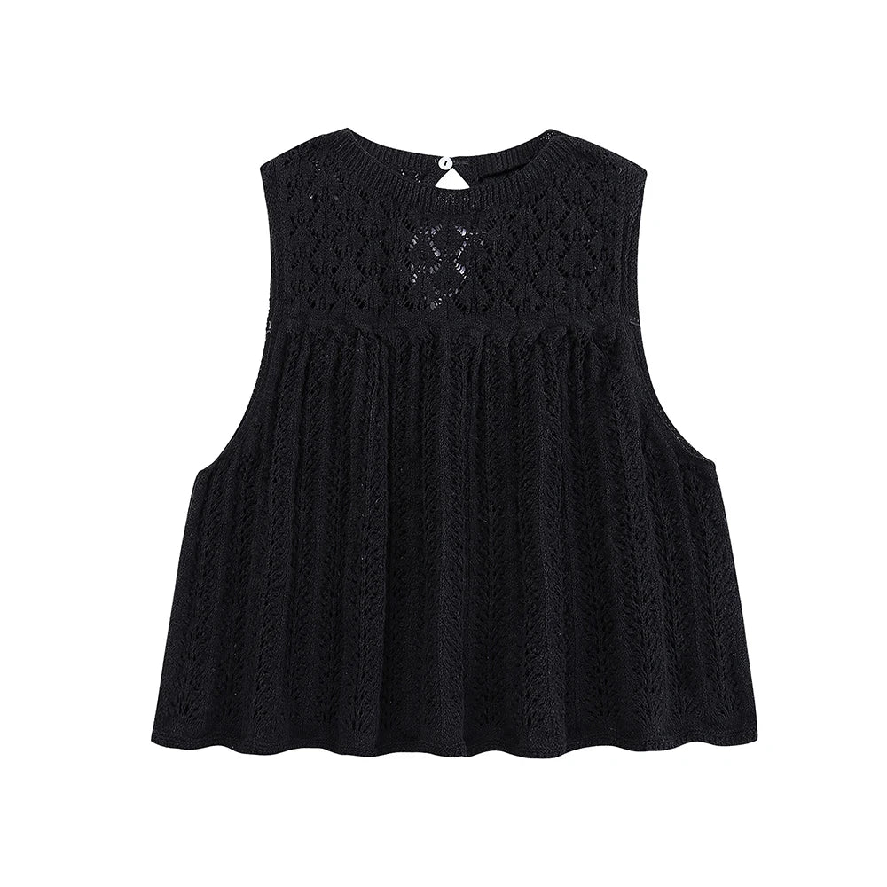 Knit Elegance Sleeveless Top & Skirt Set – Timeless Summer Charm