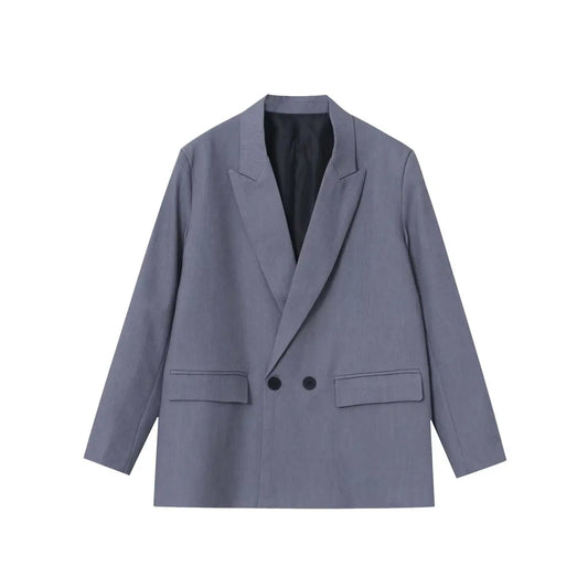 Modern oversized women’s double-breasted blazer with relaxed tailoring by Vohran