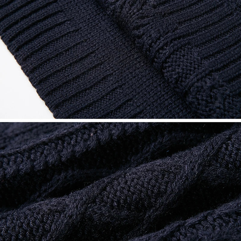 Cozy Cable-Knit Turtleneck Sweater Dress