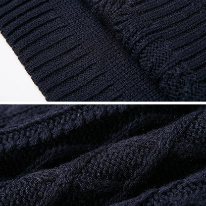 Cozy Cable-Knit Turtleneck Sweater Dress