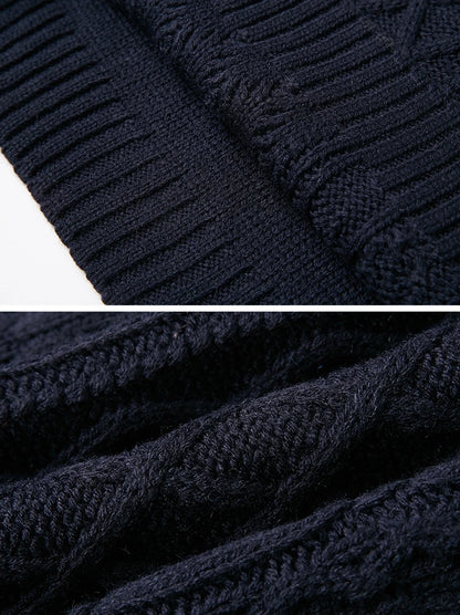 Cozy Cable-Knit Turtleneck Sweater Dress