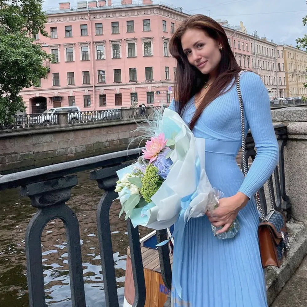 Dual Grace Knit Maxi Dress – Vohran