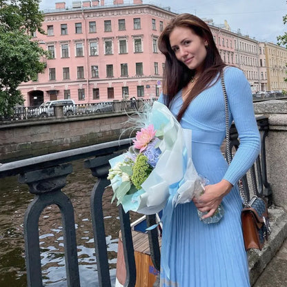 Dual Grace Knit Maxi Dress – Vohran