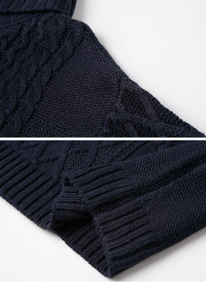 Cozy Cable-Knit Turtleneck Sweater Dress