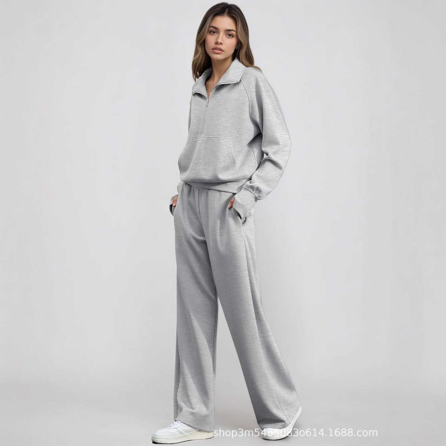 City-Ready Half-Zip Knit Ensemble