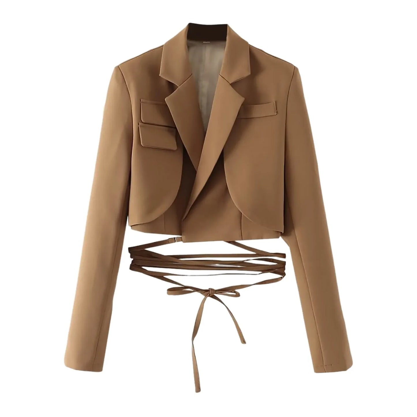 Structured Lace-Up Cropped Blazer