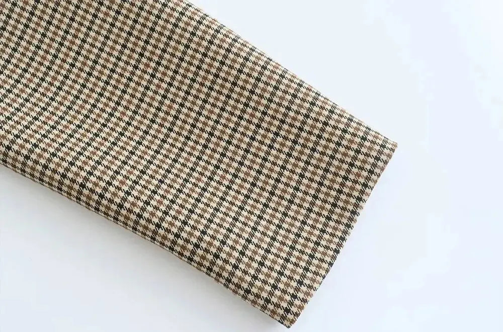 Vintage Double-Breasted Plaid Blazer