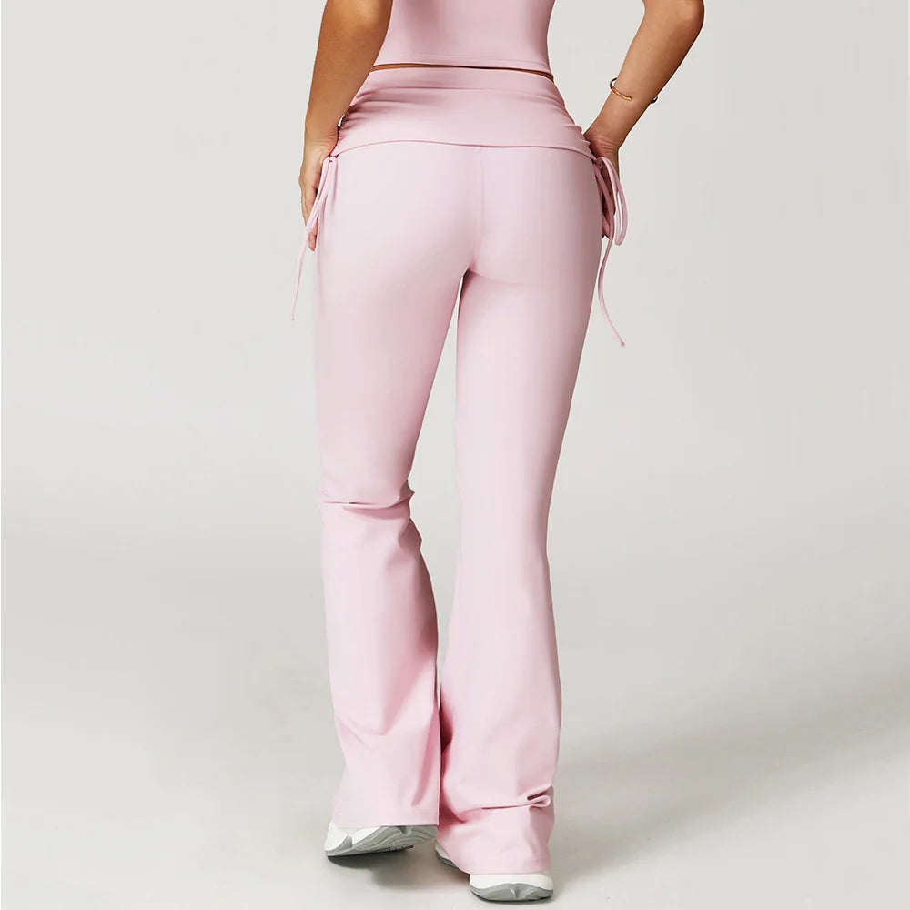 Bell-bottoms cintura alta treino yoga leggings fitness levantamento de bunda scrunch esportes ginásio queimado calças femininas calças de perna larga