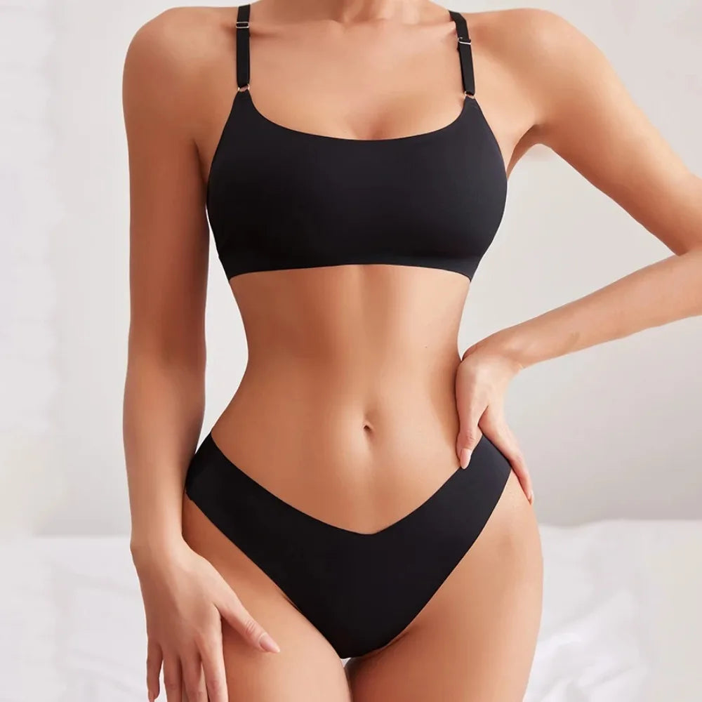 Ice Silk Seamless Wireless Lingerie Set