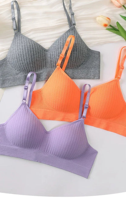 Seamless Bra Set with High-Waist Thong