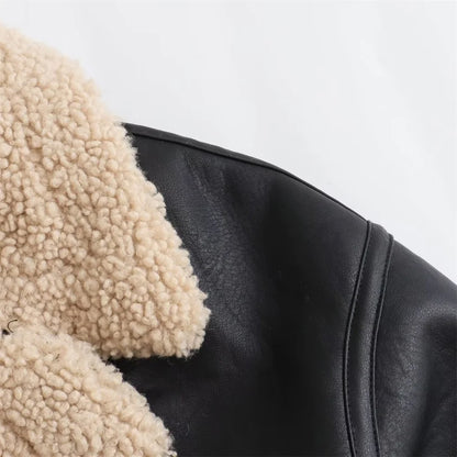 2024 autumn new women's clothing style fashionable and casual versatile lapel fur integrated jacket jacket