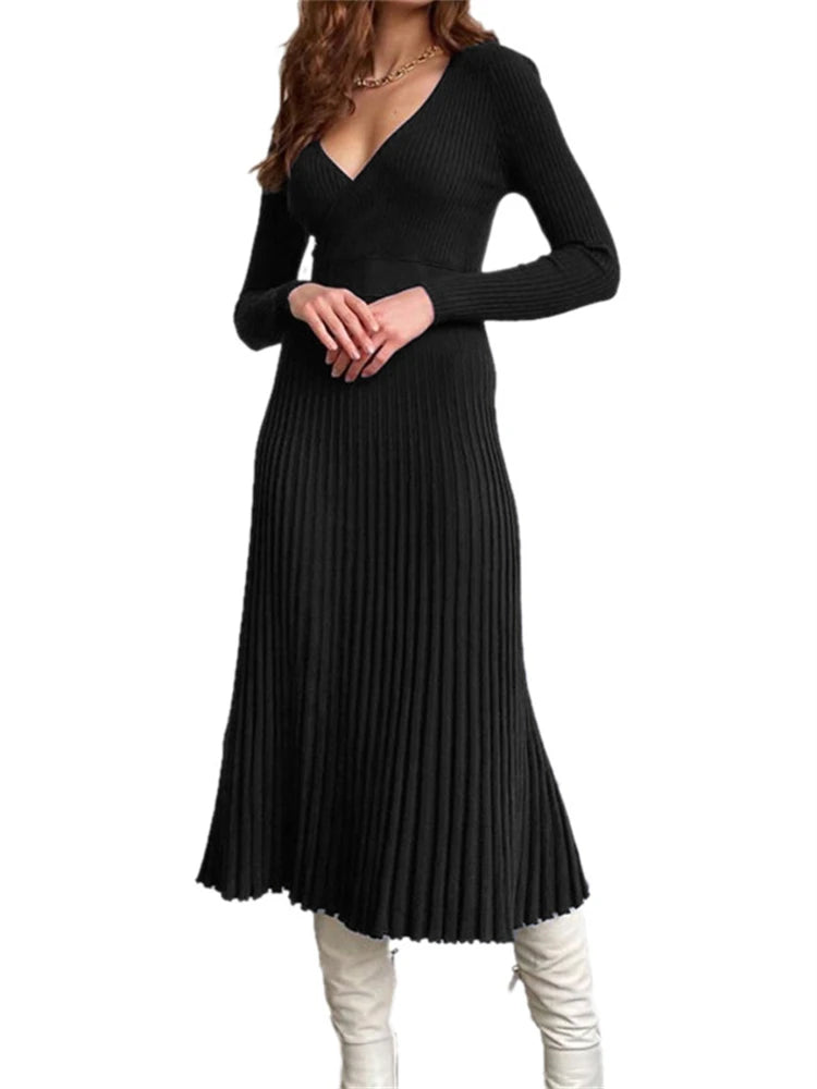 Dual Grace Knit Maxi Dress – Vohran