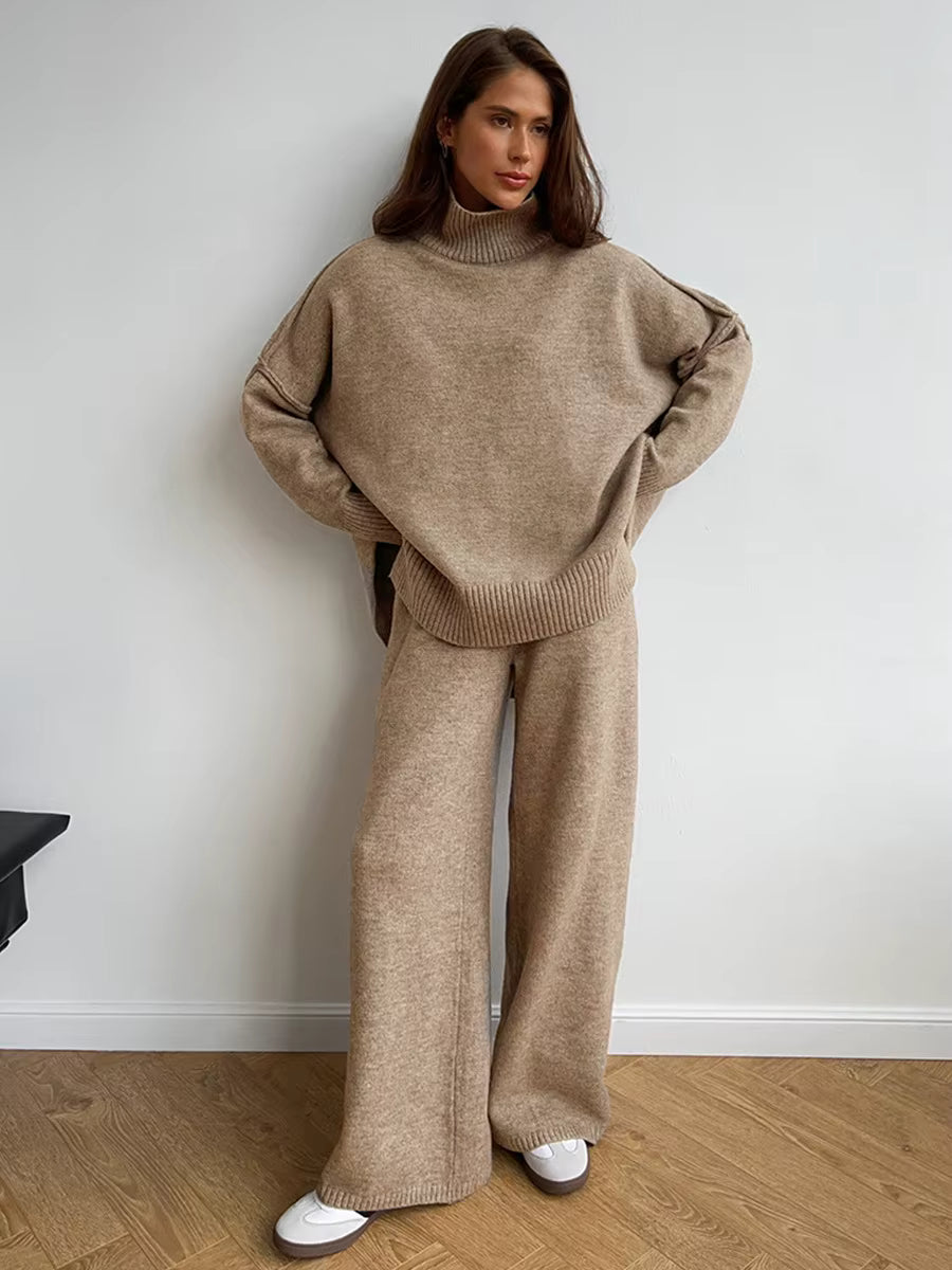 Thickened Turtleneck Knitted Two-Piece Set