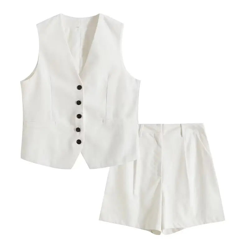 Tailored Vest & Shorts Ensemble