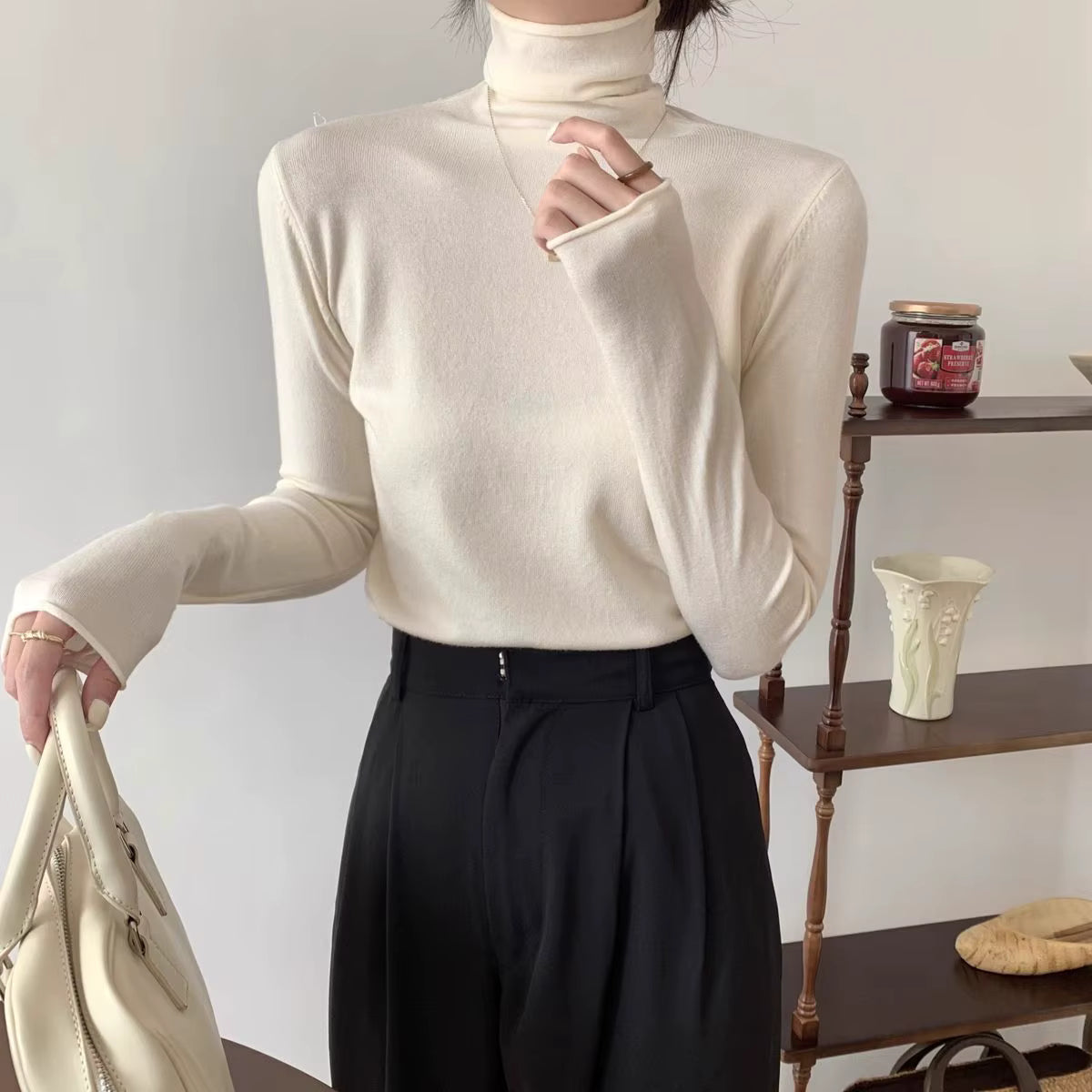 Elegant Turtleneck Knit Pullover