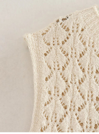 Knit Elegance Sleeveless Top &amp; Skirt Set – Timeless Summer Charm