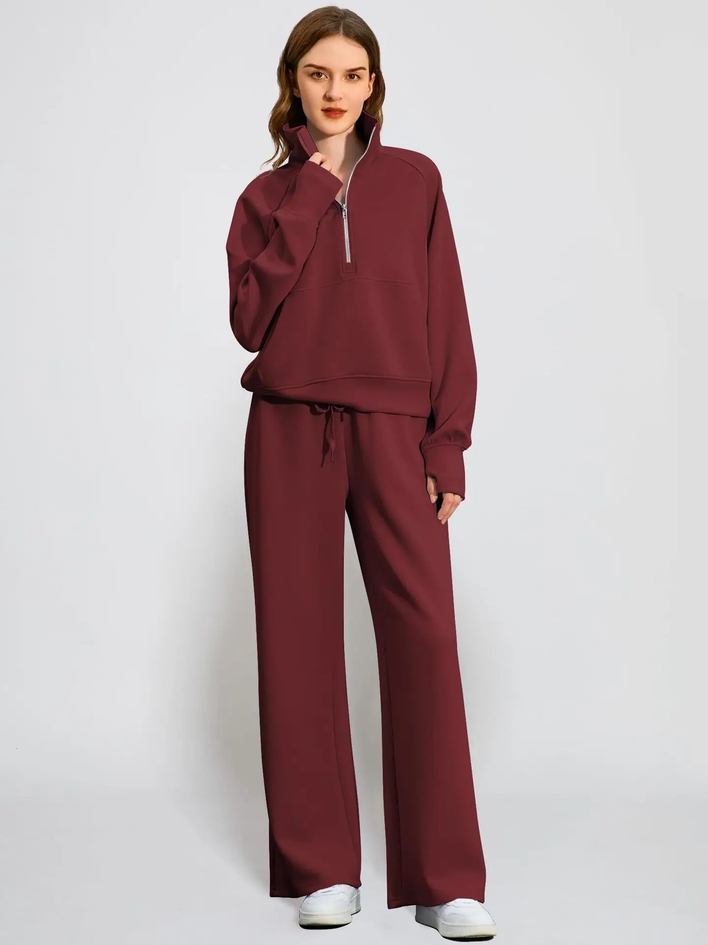City-Ready Half-Zip Knit Ensemble