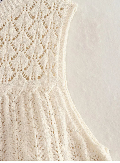 Knit Elegance Sleeveless Top &amp; Skirt Set – Timeless Summer Charm