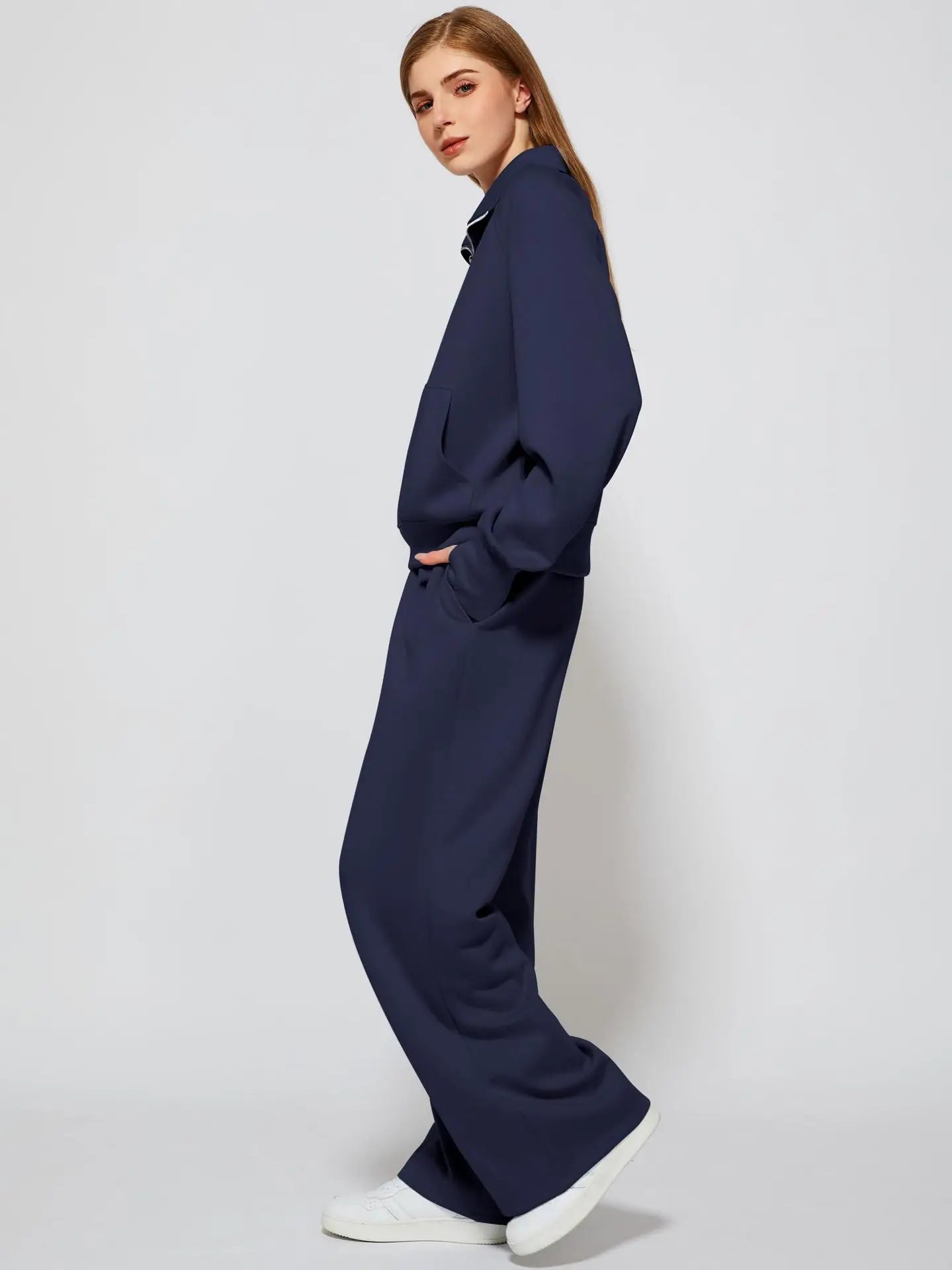 City-Ready Half-Zip Knit Ensemble