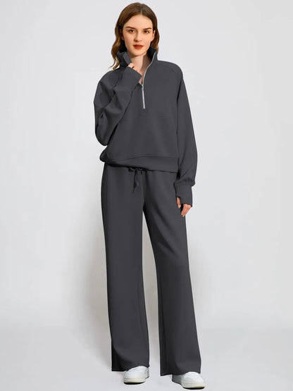 City-Ready Half-Zip Knit Ensemble