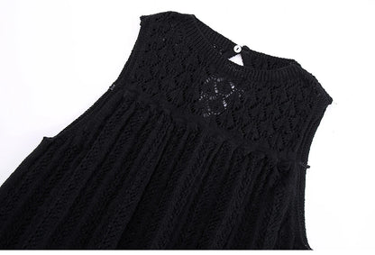 Knit Elegance Sleeveless Top &amp; Skirt Set – Timeless Summer Charm