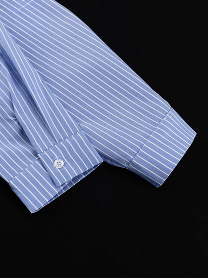 Elegant Striped Crop Top & Pleated Skirt Set