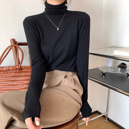 Elegant Turtleneck Knit Pullover