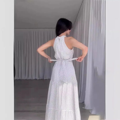 Halter Neck Maxi Dress with Side Slit – Vohran