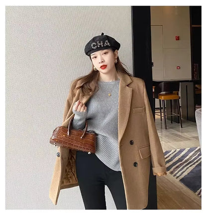 Split-Hem Button Detail Knit Sweater