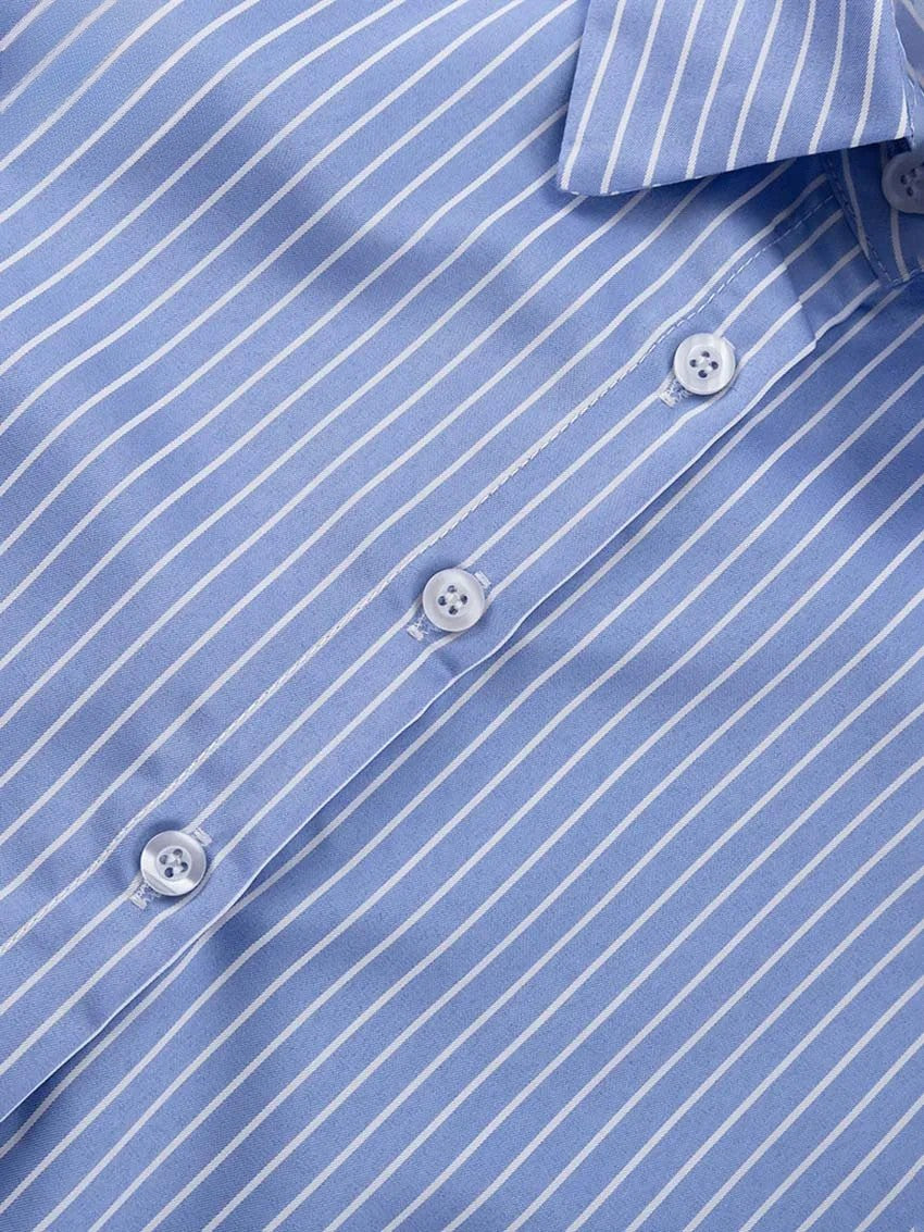 Elegant Striped Crop Top & Pleated Skirt Set