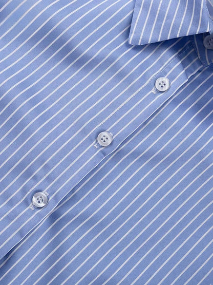 Elegant Striped Crop Top & Pleated Skirt Set