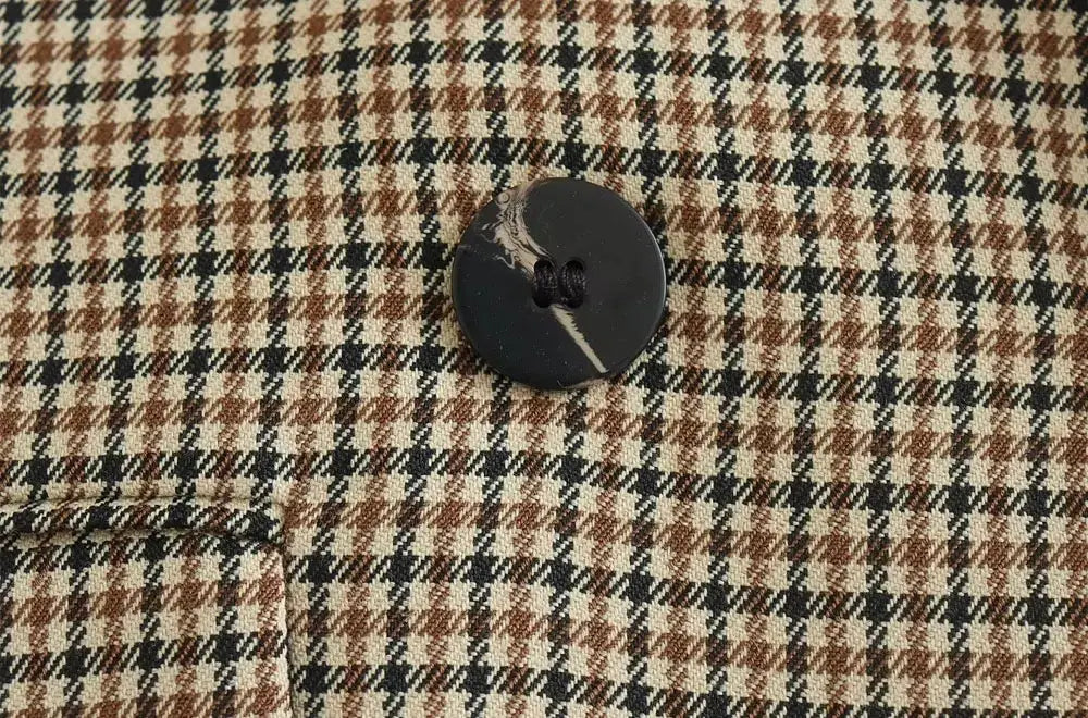 Vintage Double-Breasted Plaid Blazer