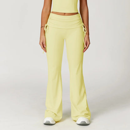 Bell-bottoms cintura alta treino yoga leggings fitness levantamento de bunda scrunch esportes ginásio queimado calças femininas calças de perna larga