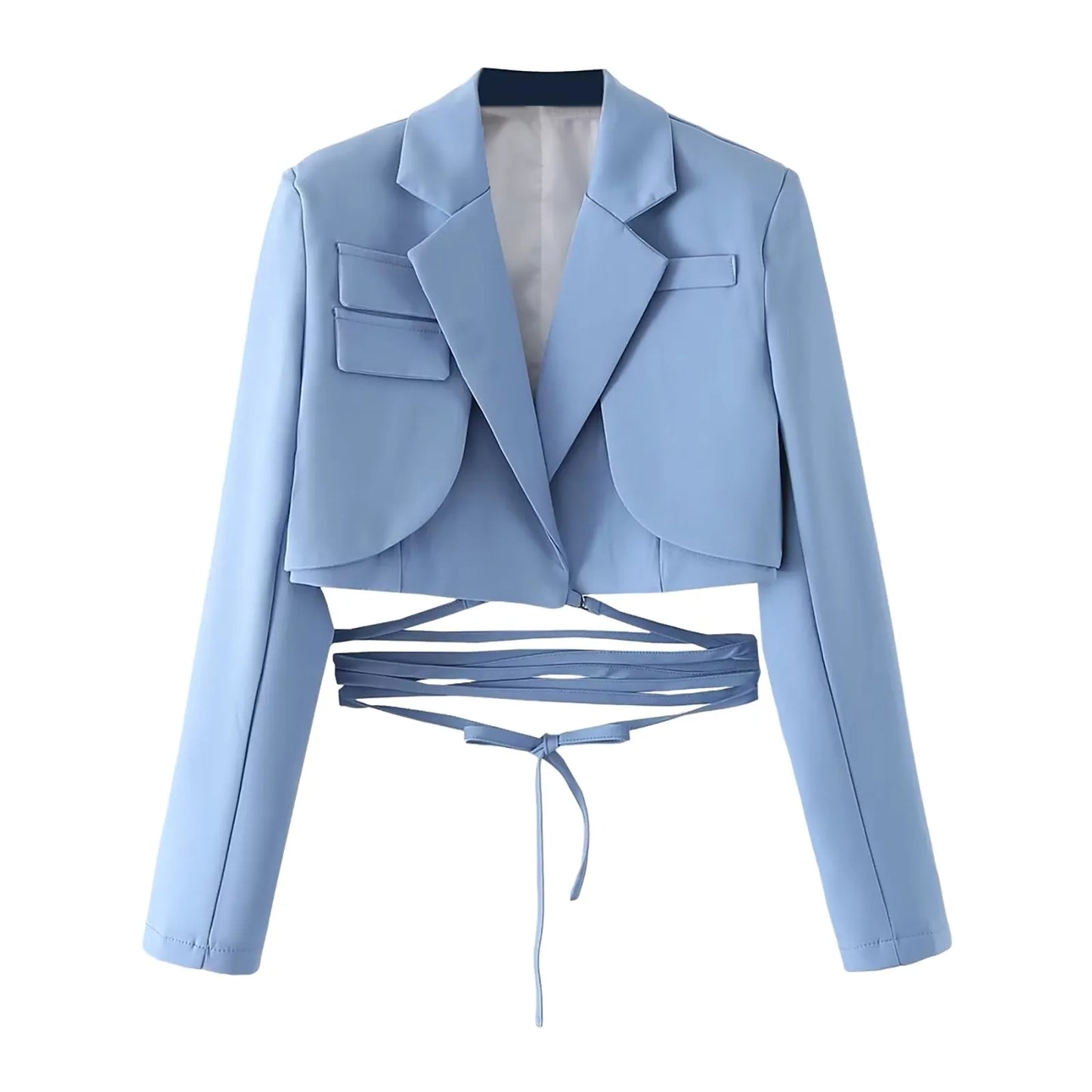 Structured Lace-Up Cropped Blazer
