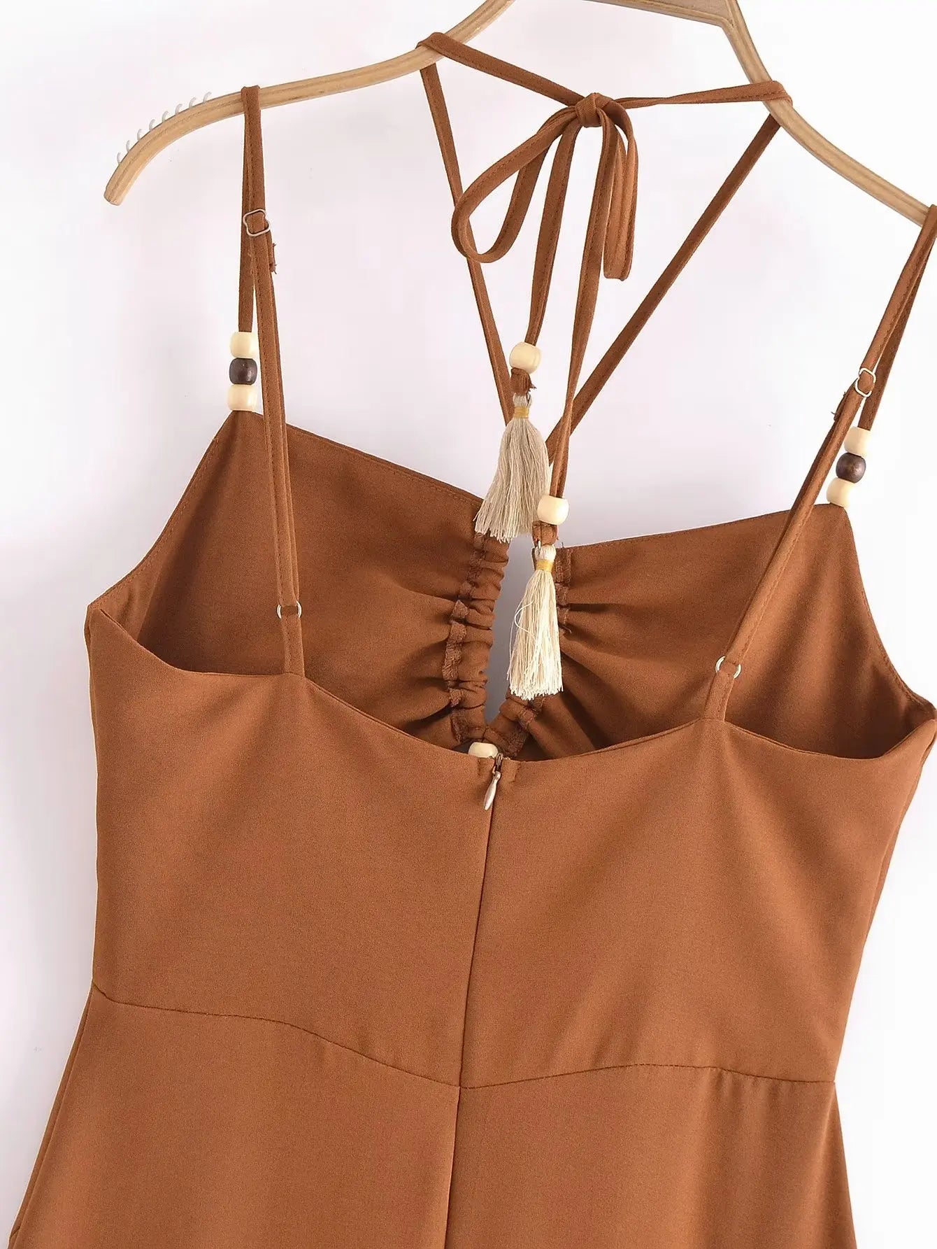 Strappy Maxi Dress with Front Cut-Out