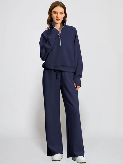 City-Ready Half-Zip Knit Ensemble