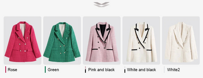 Contrast Trim Tweed Blazer