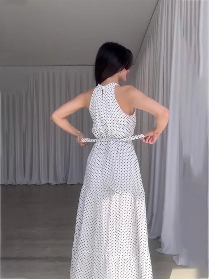 Halter Neck Maxi Dress with Side Slit – Vohran